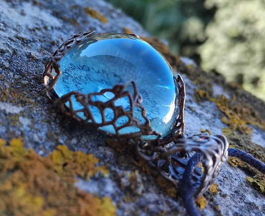 👁 Pendentif artisanal oeil de Sainte Lucie corse + verset psaume