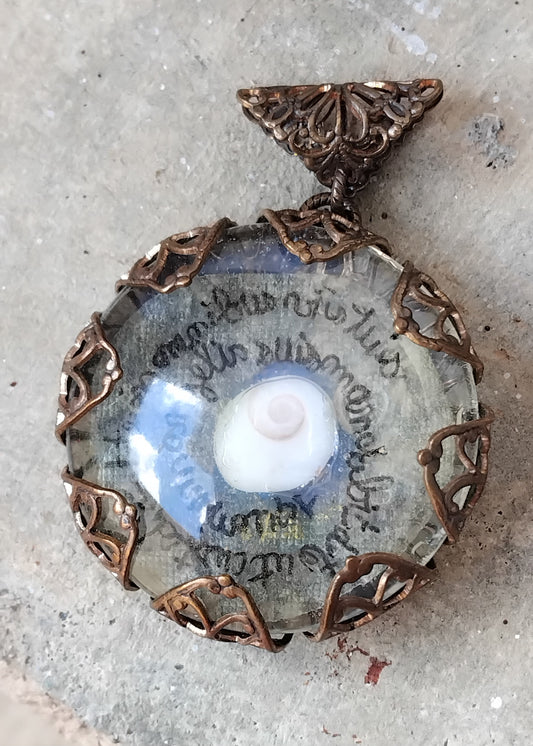 👁 Pendentif artisanal oeil de sainte Lucie corse + verset psaume