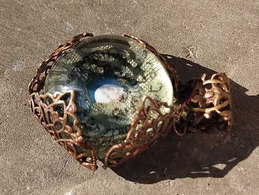 👁 Pendentif artisanal oeil de Sainte Lucie corse + verset psaume 91