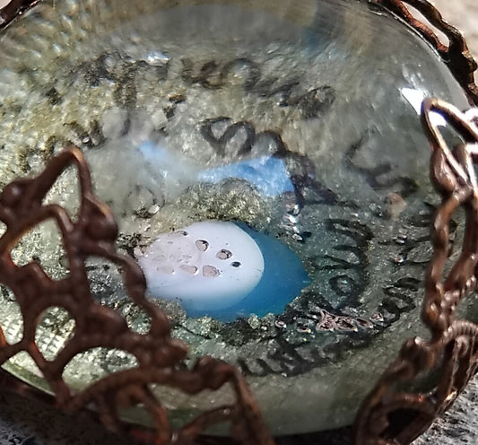 👁 Pendentif artisanal oeil de Sainte Lucie corse + verset psaume 91